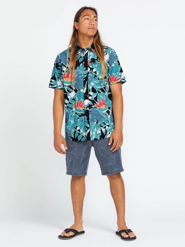 Volcom - Leaf Pit Floral Longo Shirt Black - immagine 4